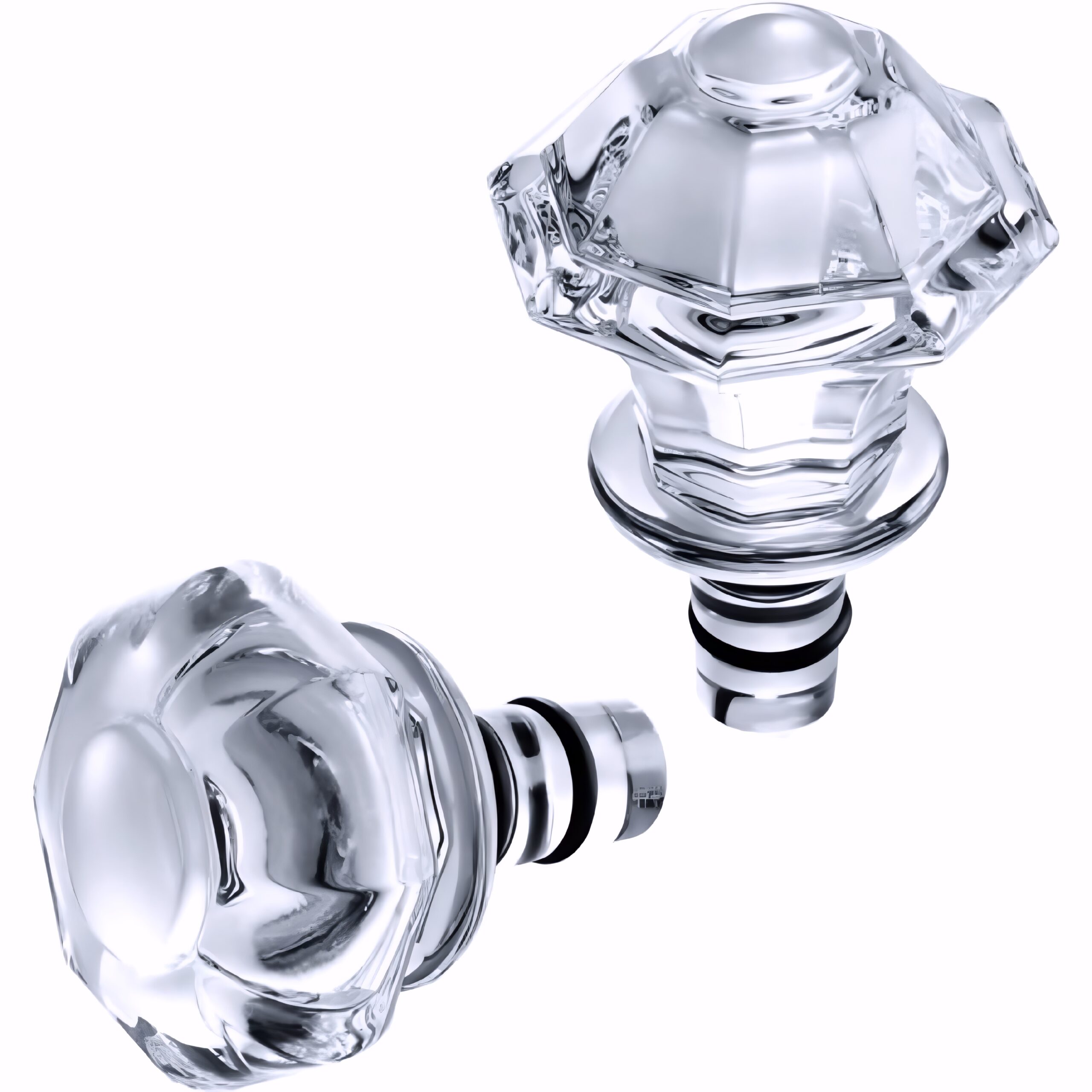 Baccarat Crystal Tip Top Bottle Stoppers - Set of 2