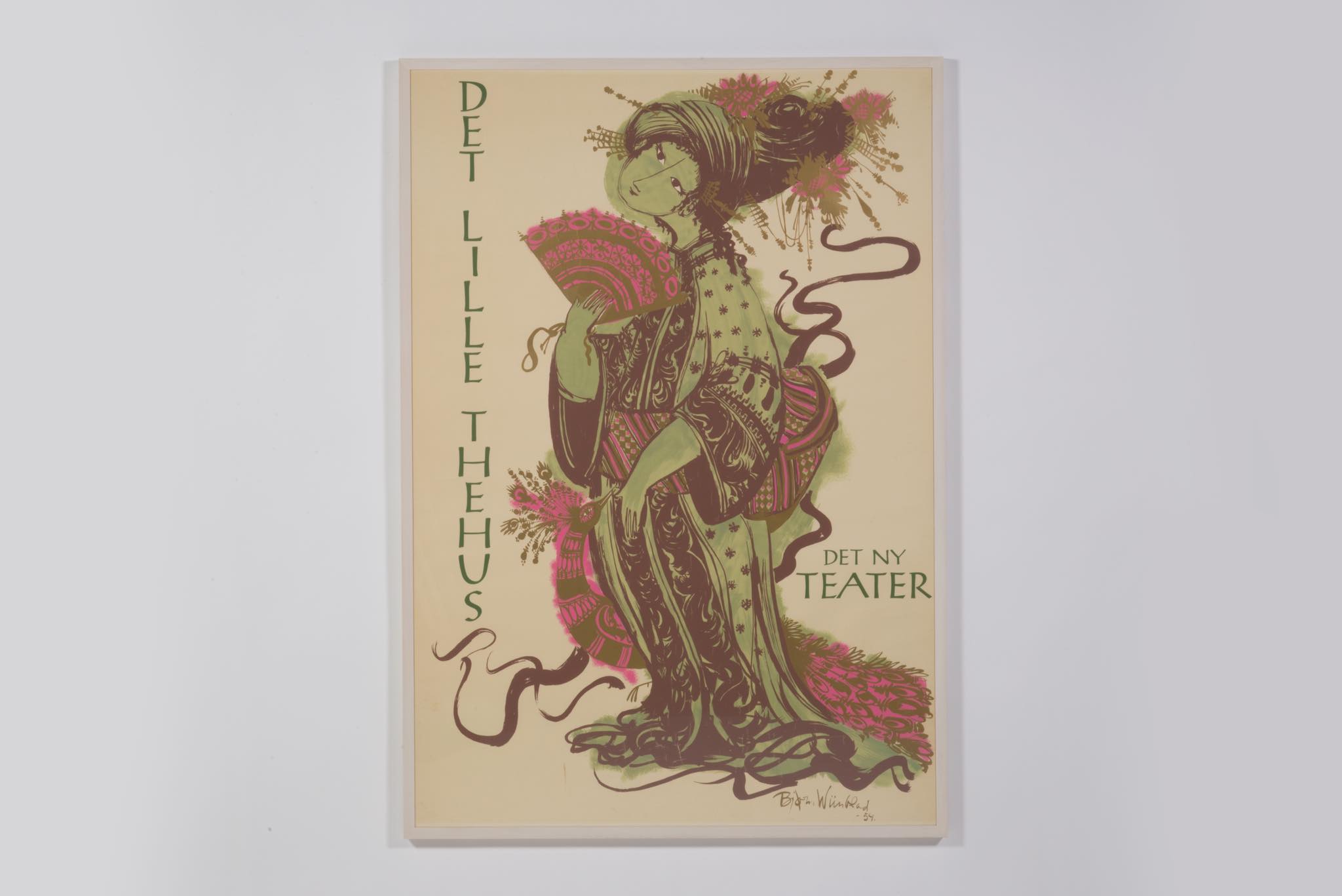 Bjorn Wiinblad Poster DET LILLE THEHUS at Det Ny Teater 1954