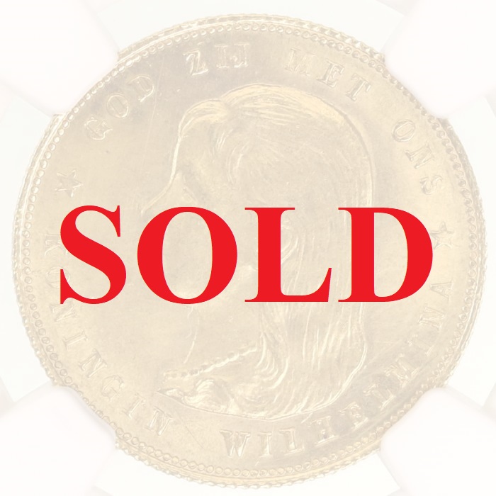 オランダ 1897年 10グルデン金貨 ウィルヘルミナ女王 NGC UNC鑑定