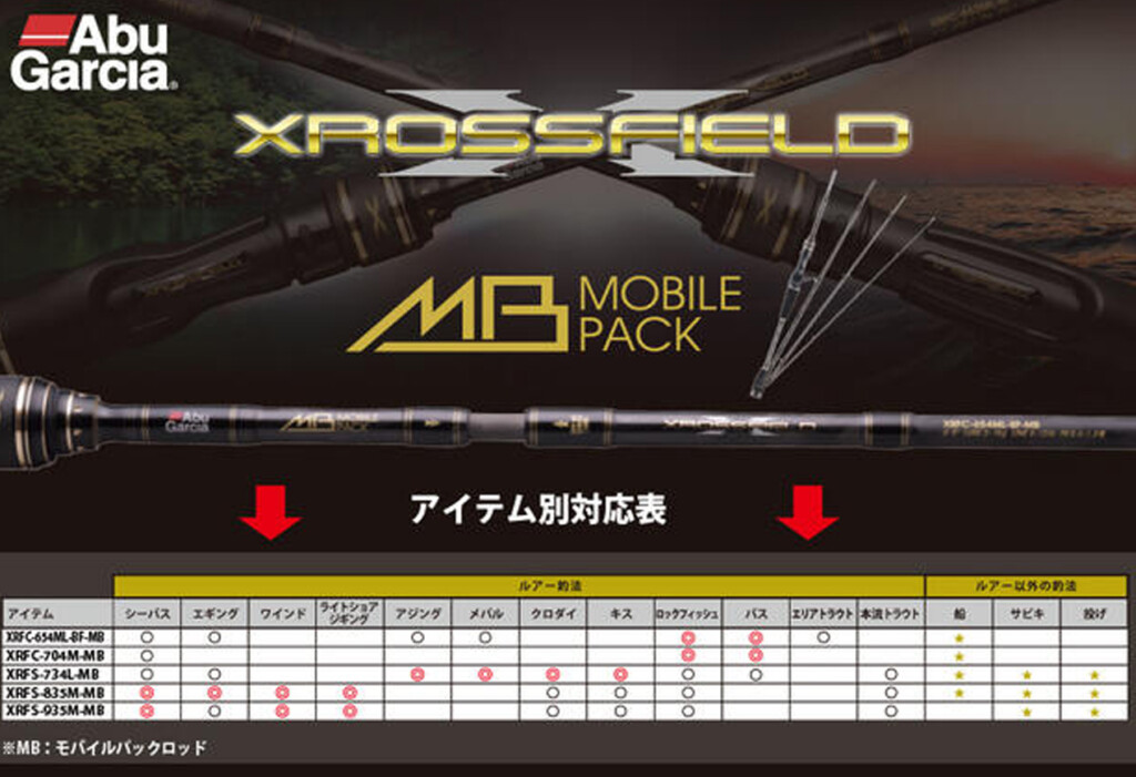 クロスフィールドMB（モバイルパックロッド）】1本で色んな魚種に