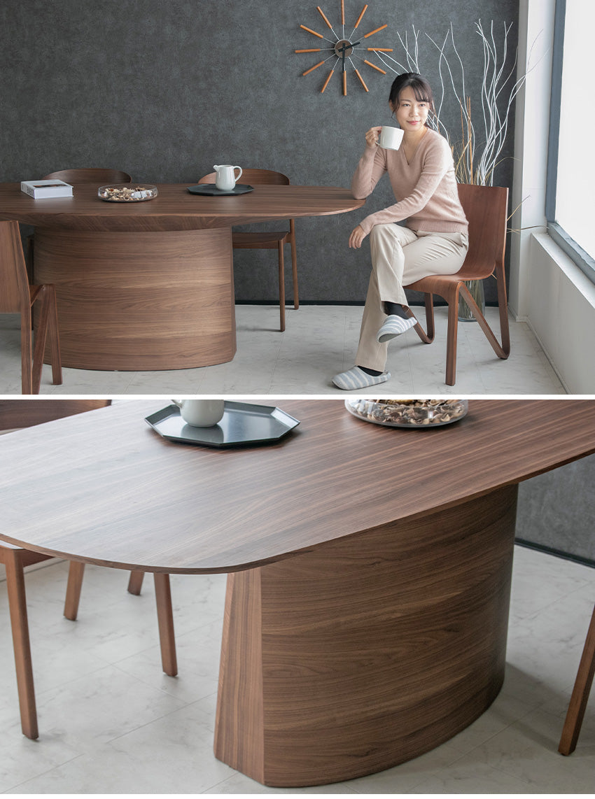 ダイニングテーブル 単品 210cm 6人掛け ウォールナット ブラウン 天然