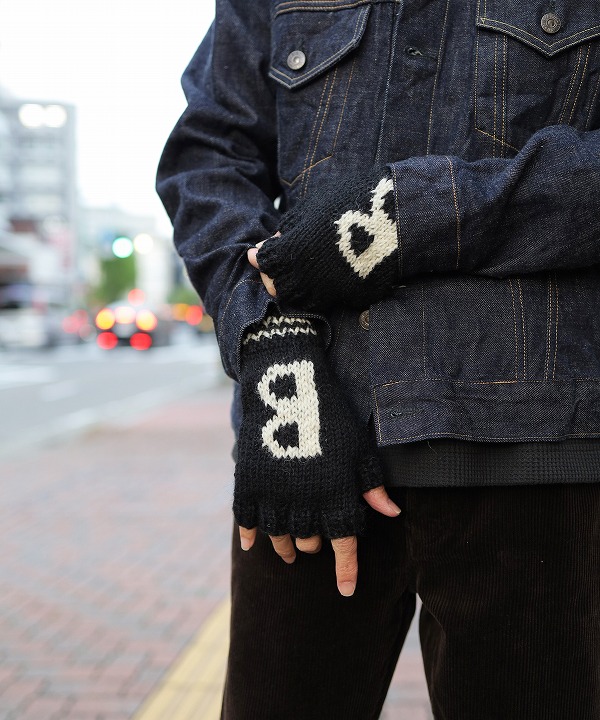 ブラックシープ/BLACK SHEEP Hand Knit Fingerless Glove 