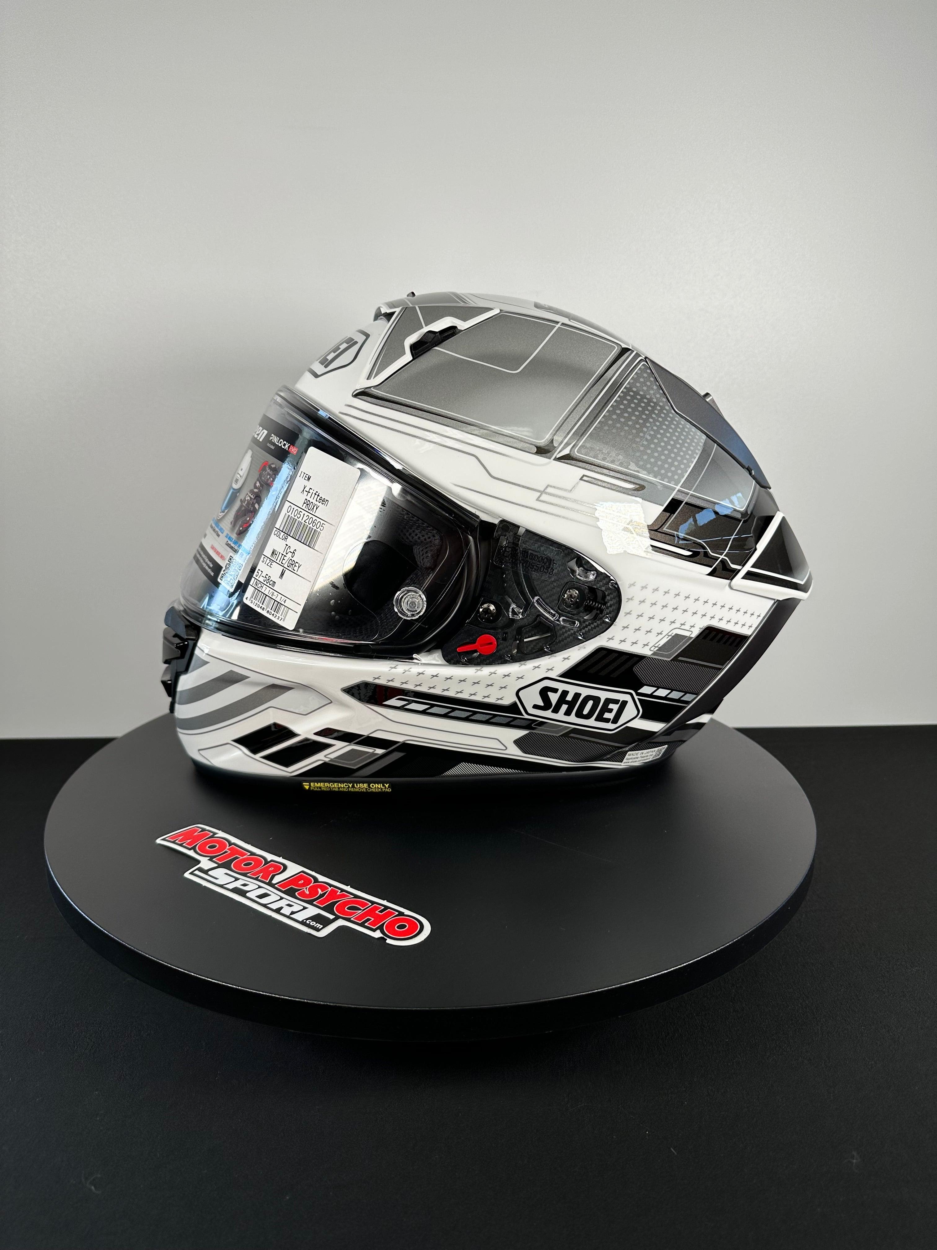 Shoei X-15 Proxy Helmet - TC-6 White/Gray/Black – Motor Psycho Sport
