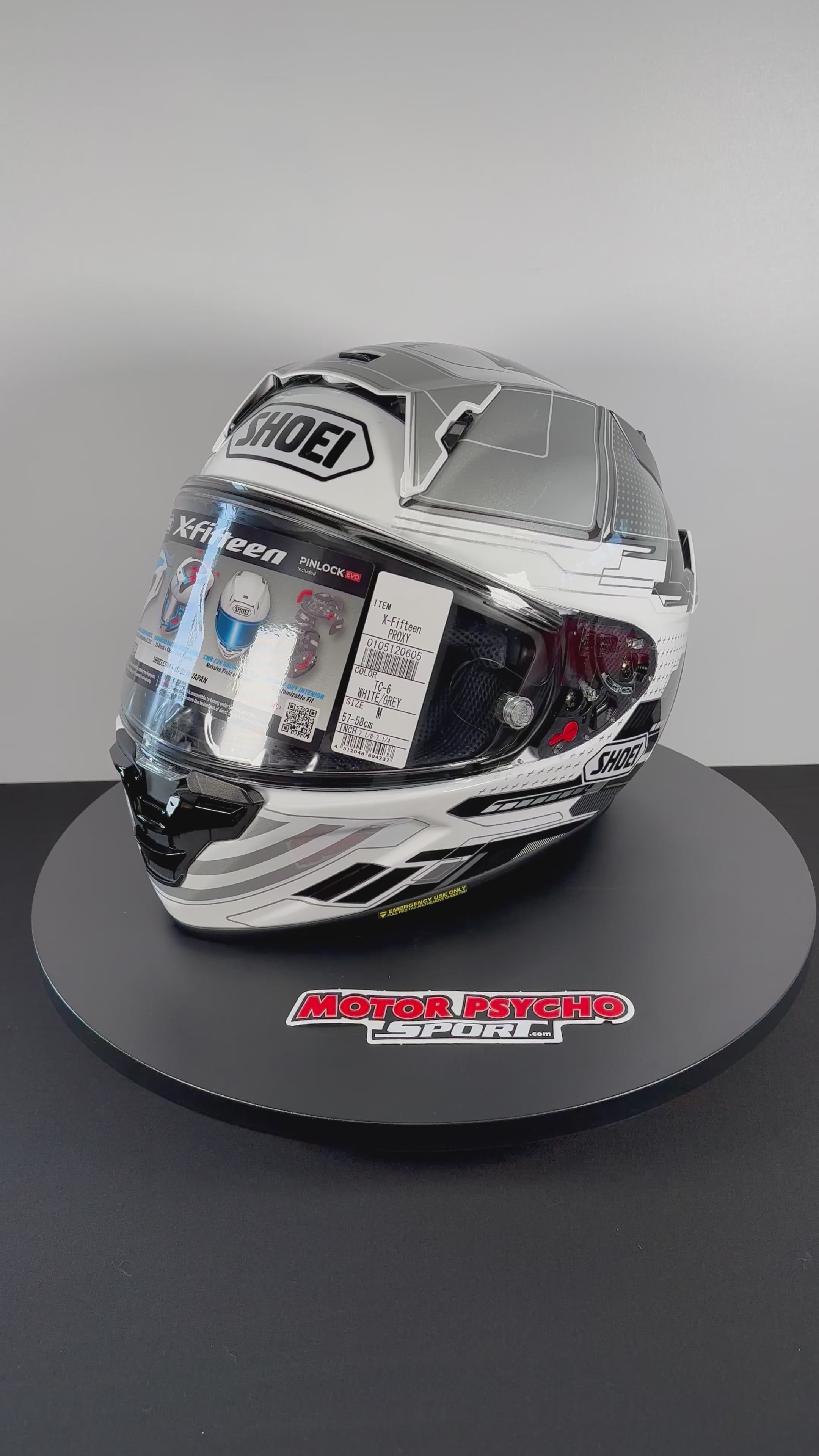 Shoei X-15 Proxy Helmet - TC-6 White/Gray/Black – Motor Psycho Sport