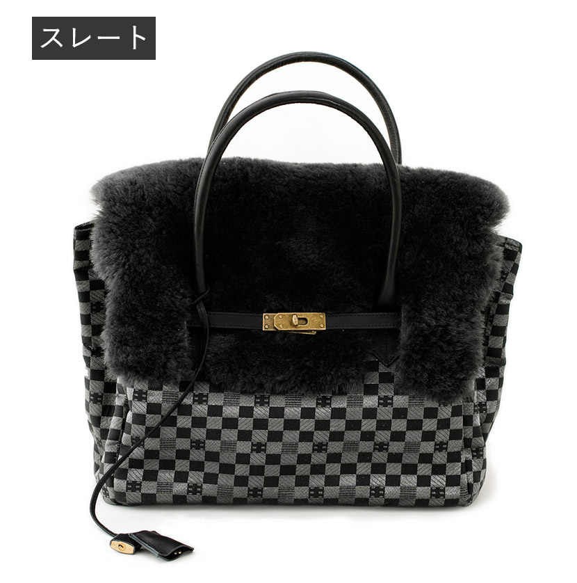 ラ・ジョア(La joie) ムートン×金襴バッグ Lサイズ 日本製