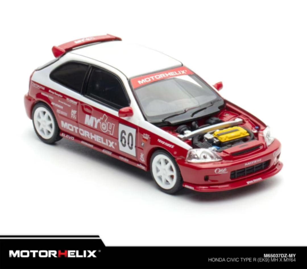 MotorHelix 1:64 Honda Civic Type-R (EK9) Racing Livery TMCS