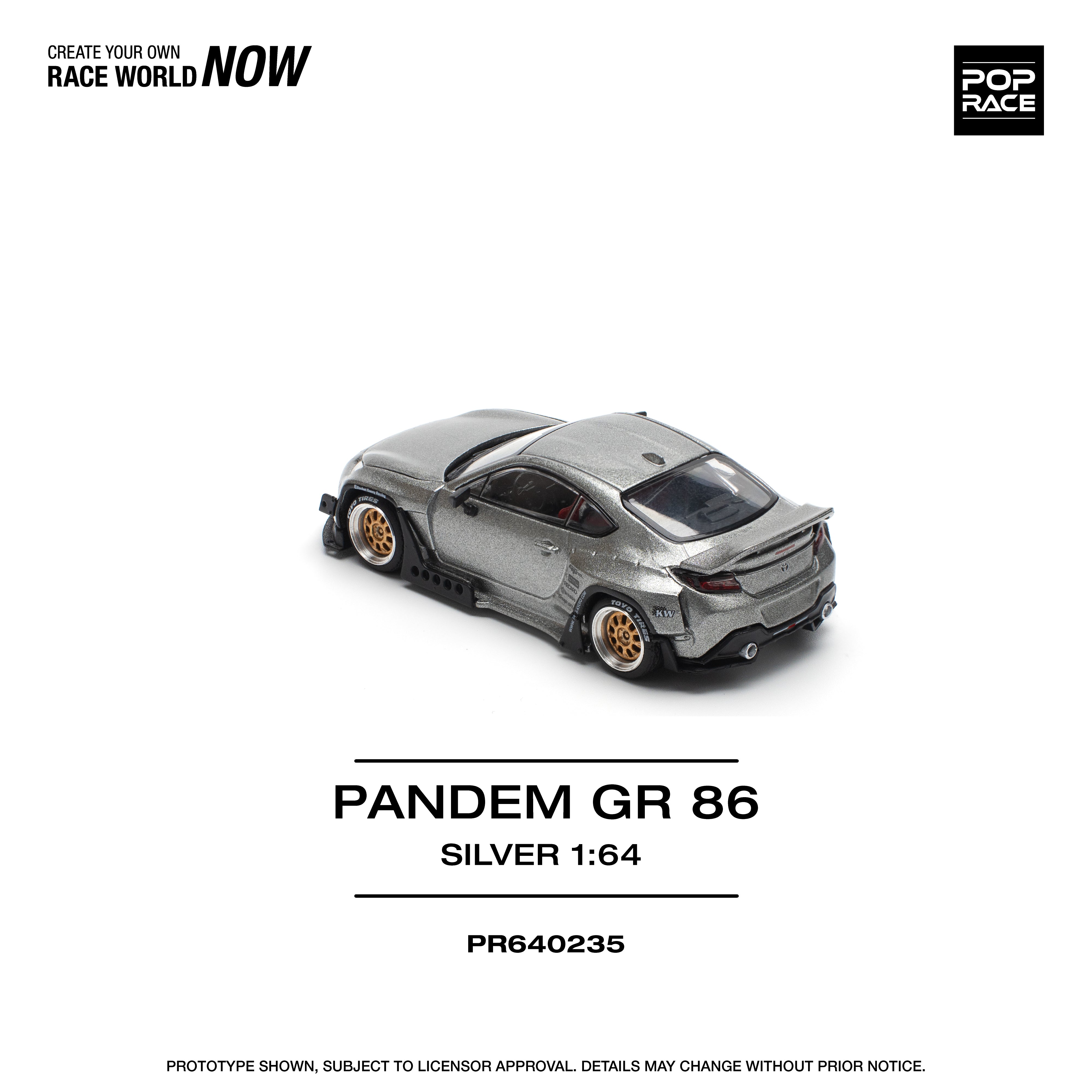 PREORDER* Pop Race 1:64 Toyota GR86 PANDEM in Silver – Model Cars