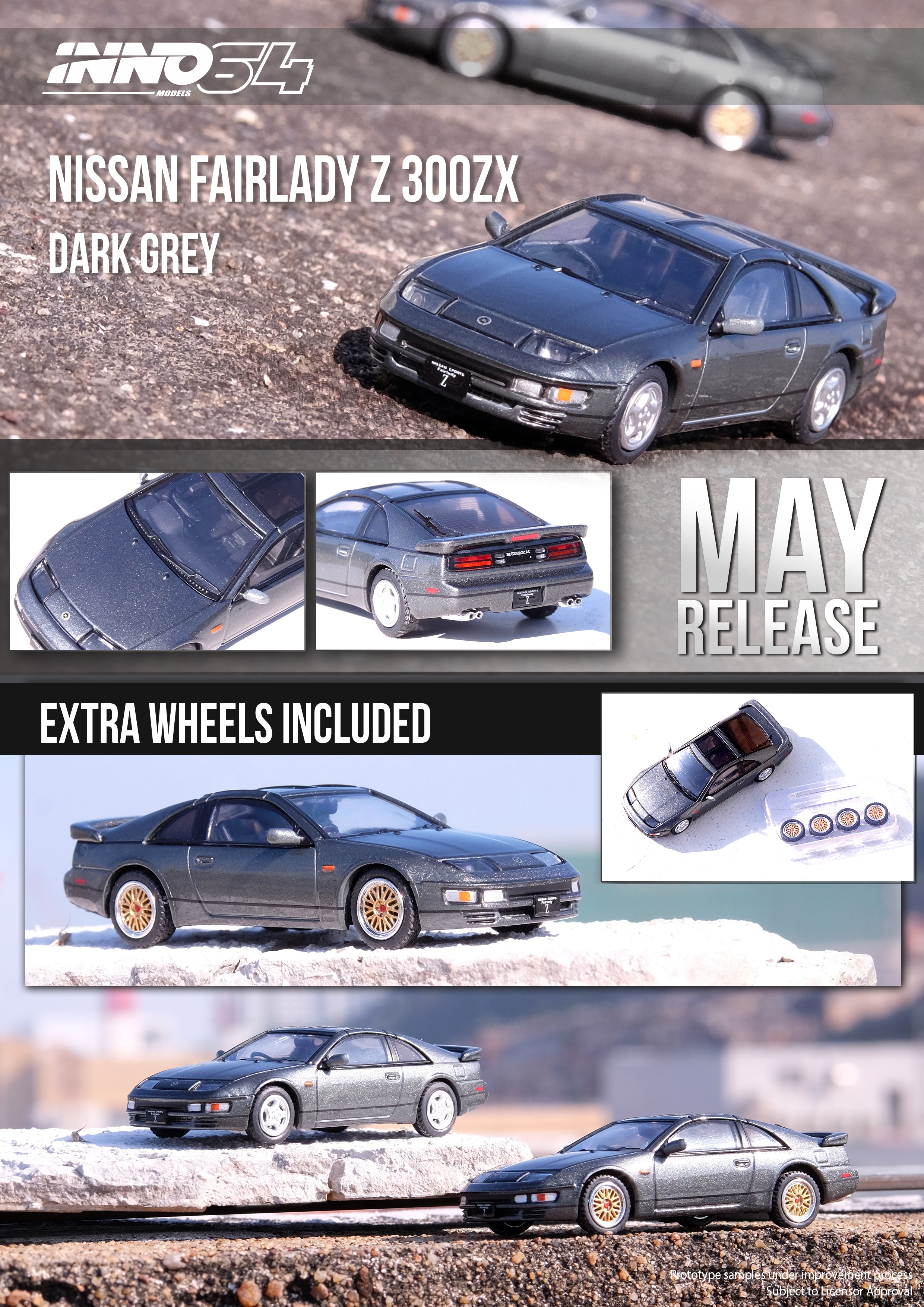 INNO64 1:64 Nissan 300ZX 2+2 (Z32) in Oxford Grey Metallic – Model
