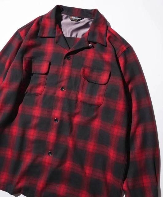 TOWNCRAFT,タウンクラフト,50S W-FLAP OPEN COLLAR SHIRTS,オンブレ