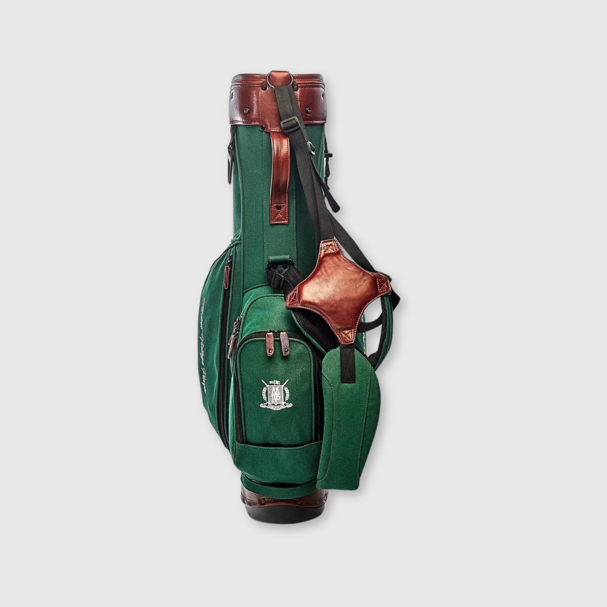 Designer Handcrafted Brown Leather Golf Bag | Vintage Inspired