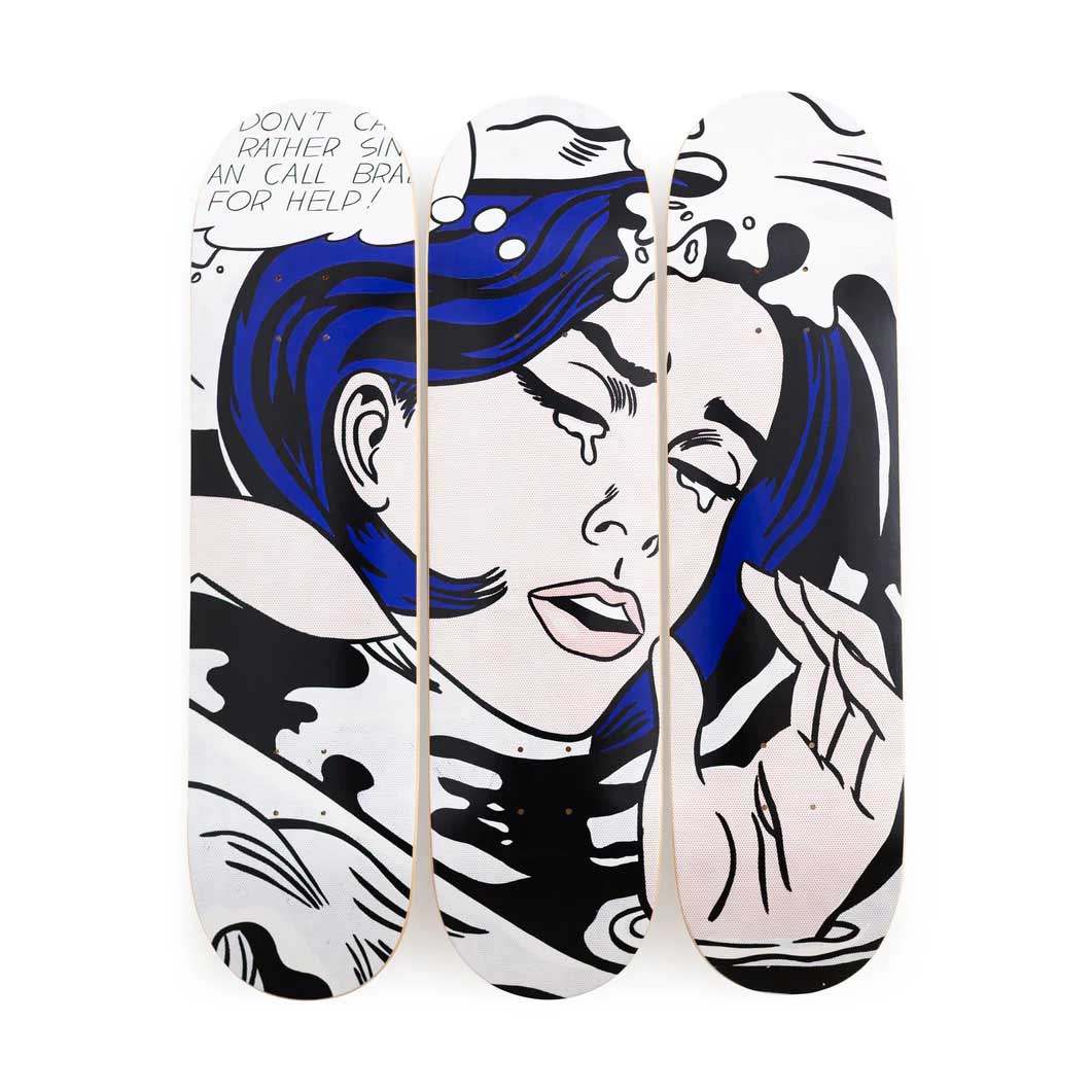 ロイ・リキテンスタイン：Drowning Girl スケートボード 3本セット