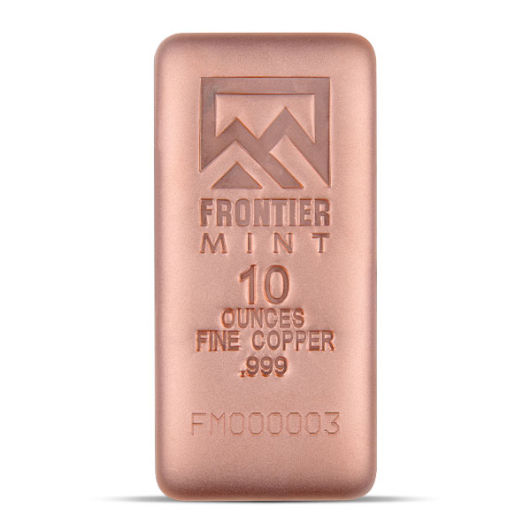 Frontier Mint COPPER Bar - 10 AVDP OZ, .999 Pure