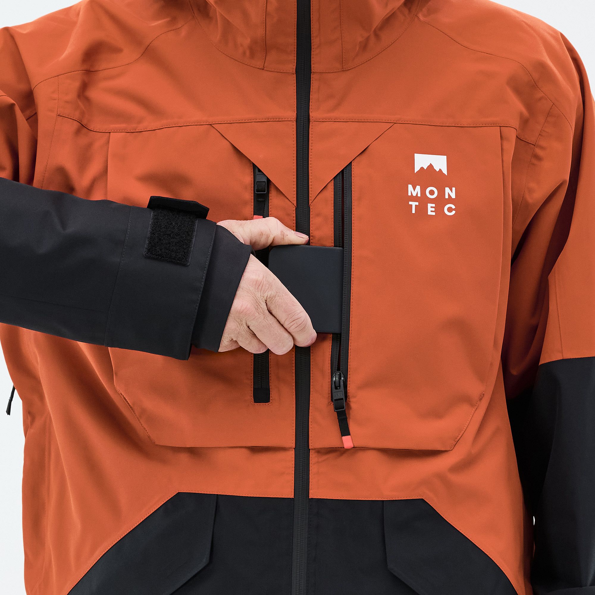 Montec Arch Snowboard Jacket Men Burned Orange/Black | Montecwear.com