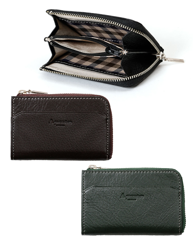 アクアスキュータム】クロイドン L字ファスナー 小銭入れ｜クロ｜AQW