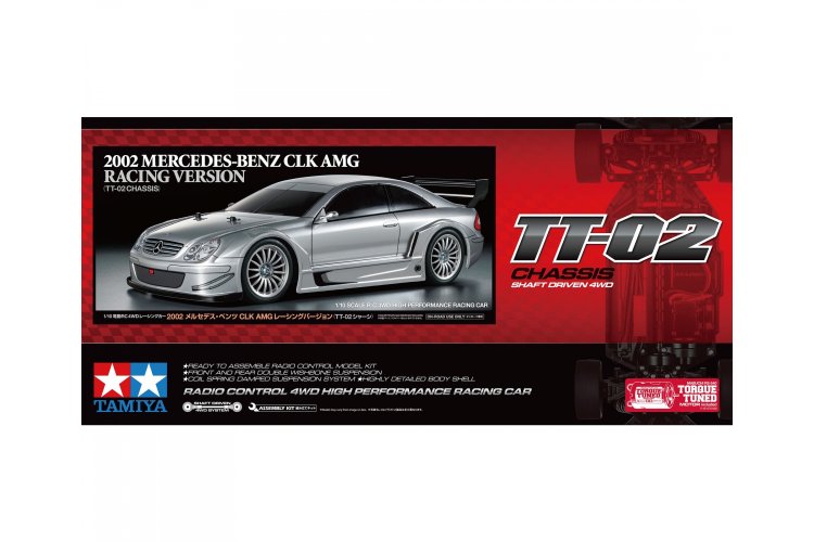 1:10 Tamiya 58722 RC Mercedes-Benz CLK AMG 2002 - TT-02 | Order now!