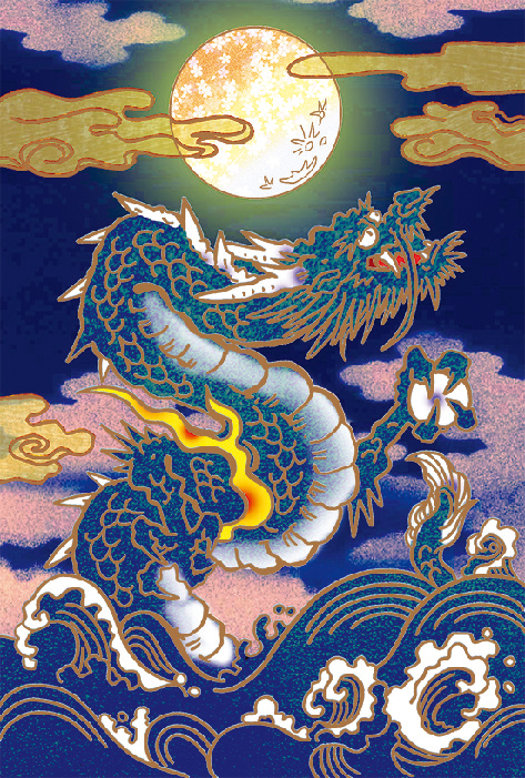 天井画絵師・斎灯サトルが描く！ 龍神のスクラッチアート「幸せ輝く