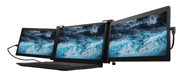 JAPANNEXT、モバイルディスプレイで3画面の拡張性を実現する「Tri