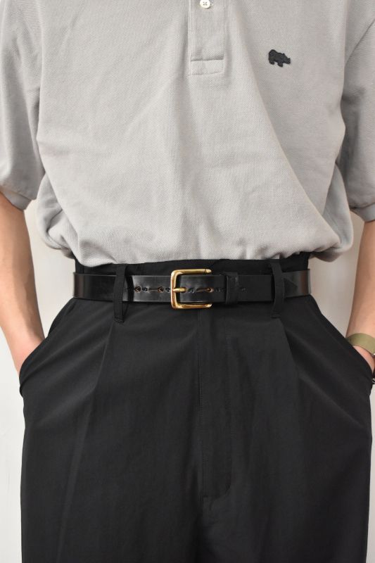 JABEZ CLIFF (ジャベツクリフ) Stirrup Leather Belt [BLACK]