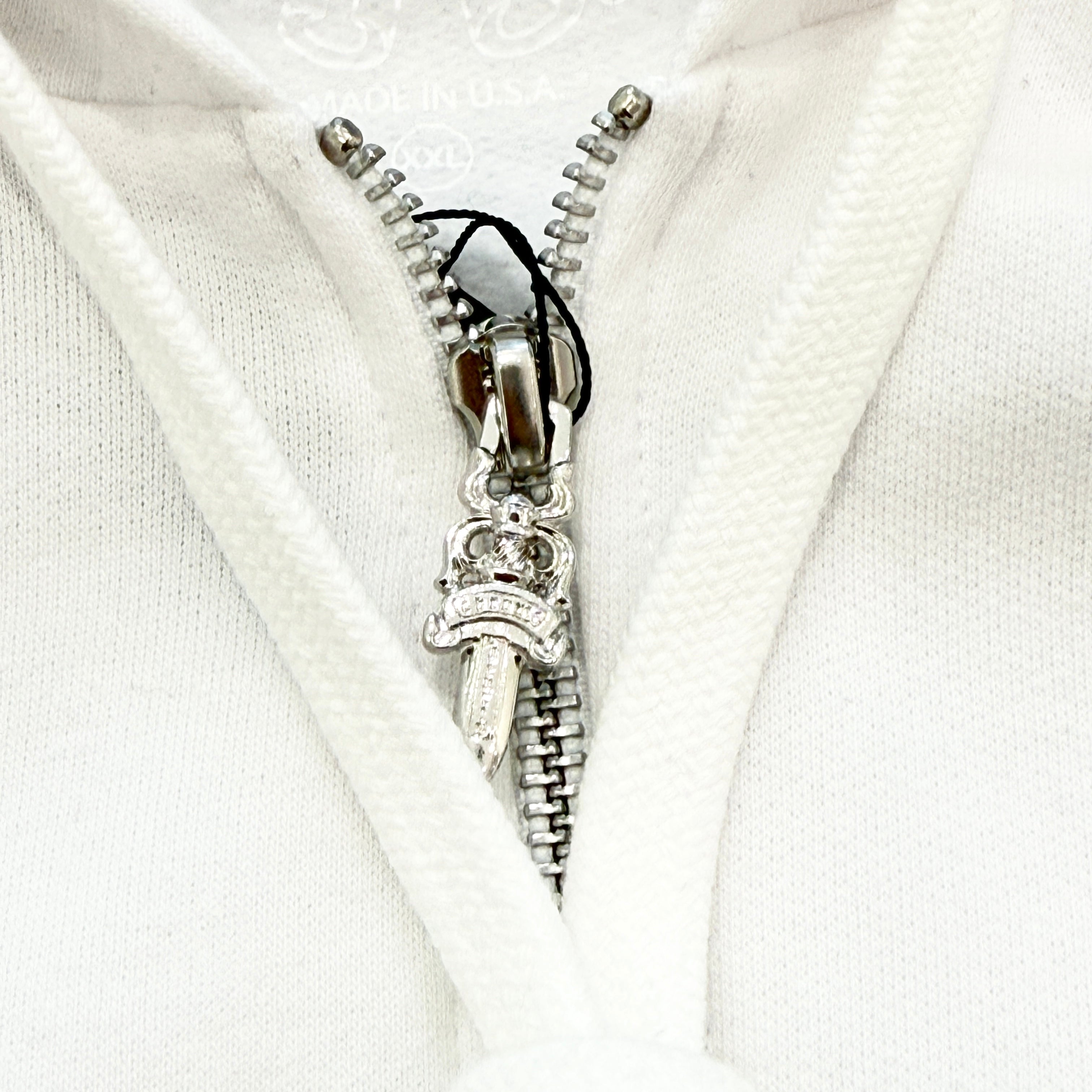 CHROME HEARTS Floral Cross Horseshoe Zip Up Hoodie Size M クロム