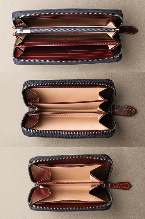 革の王様「コードバン」製ラウンドジップウォレット、3サイズどれを