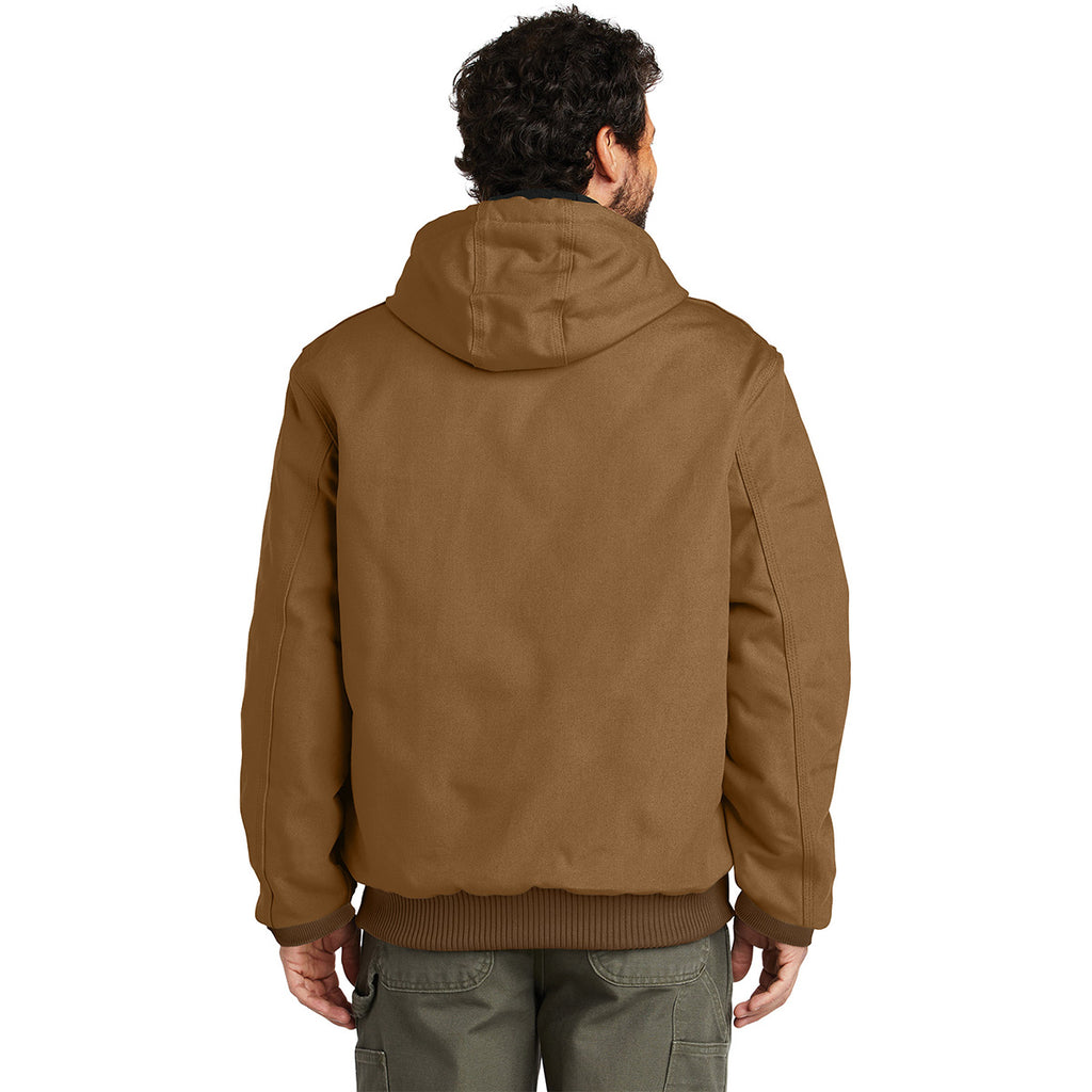 Carhartt Men's Carhartt Brown Tall Quilted-Flannel-Lined Duck Active J