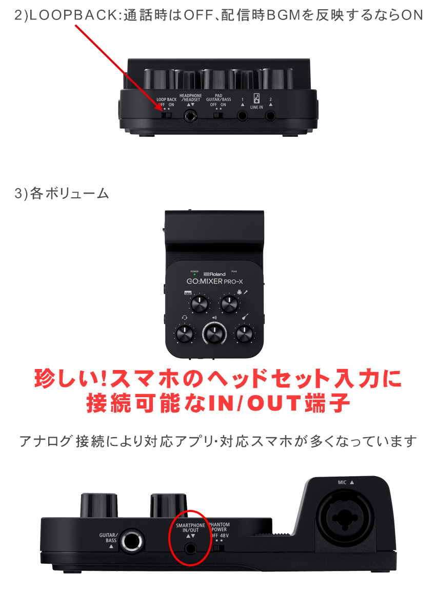 Roland ネット配信向きオーディオインターフェイス GO:MIXER PRO X