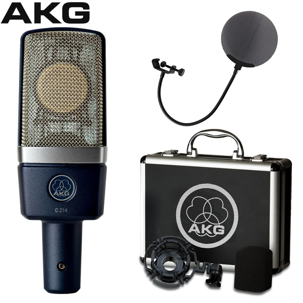 AKG コンデンサーマイク C214 (メタルポップガードセット)【福山楽器