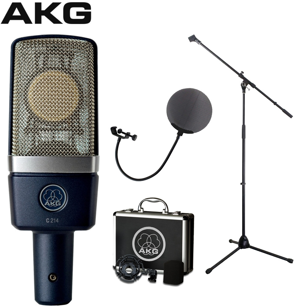AKG コンデンサーマイク C214 (ブームマイクスタンドセット)【福山楽器
