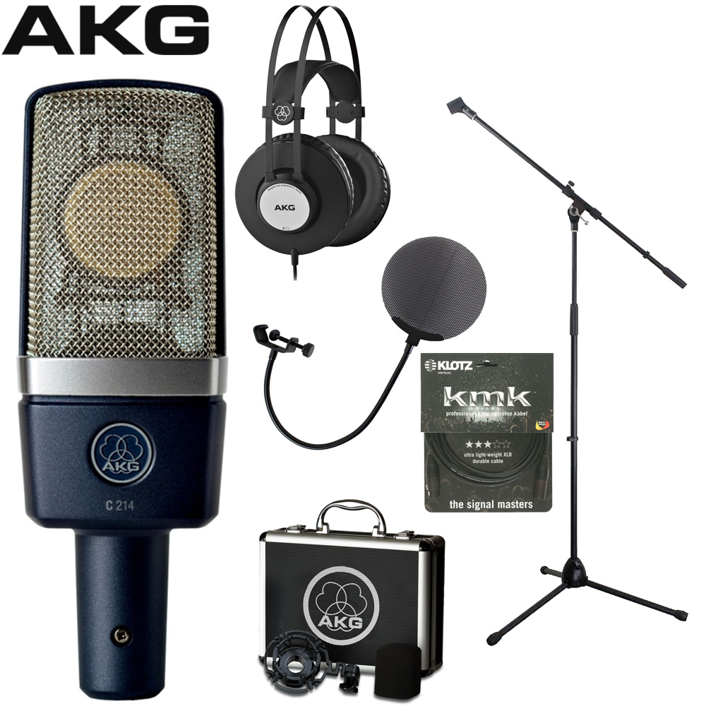 AKG コンデンサーマイク C214 (ブームマイクスタンド・モニター