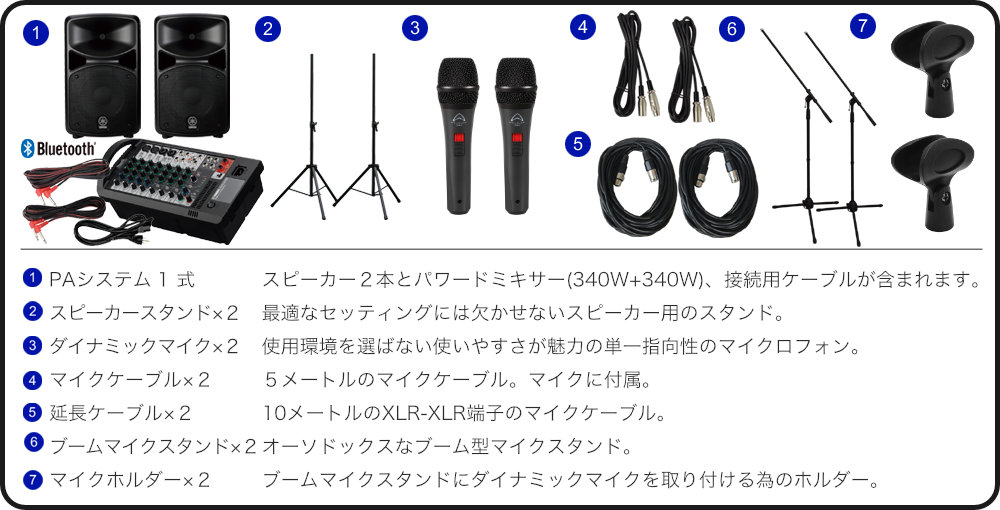 YAMAHA STAGEPAS600BT + 1200Wモニタースピーカー付 簡易PAセット