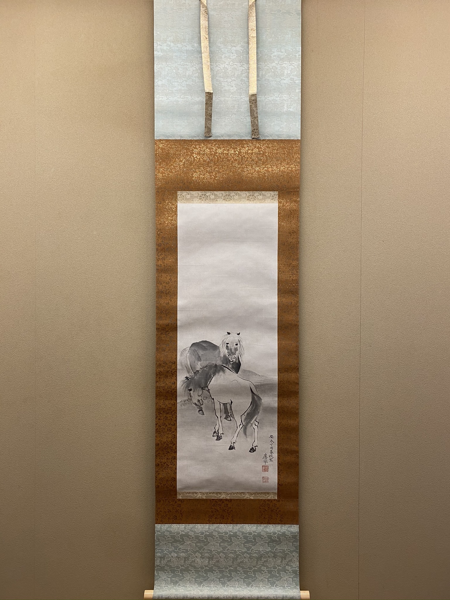 円山応挙 双馬図｜古美術・掛け軸の販売・買取・鑑定-松本松栄堂