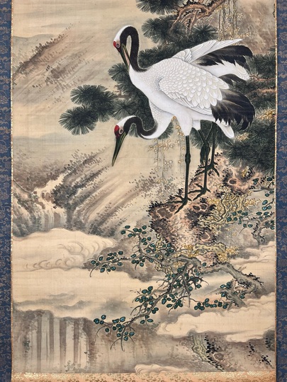 諸葛監 松上双鶴図｜古美術・掛け軸の販売・買取・鑑定-松本松栄堂