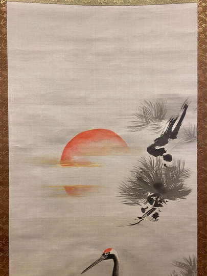 狩野伊川院栄信 鶴図 双幅｜古美術・掛け軸の販売・買取・鑑定-松本松栄堂