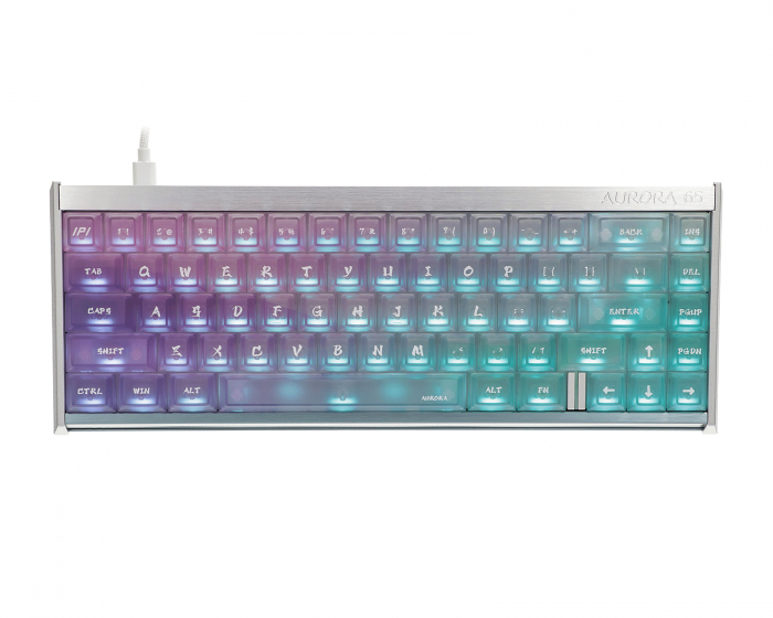 IPI Aurora 65 HE Keyboard - Silver/Blue - MaxGaming.com