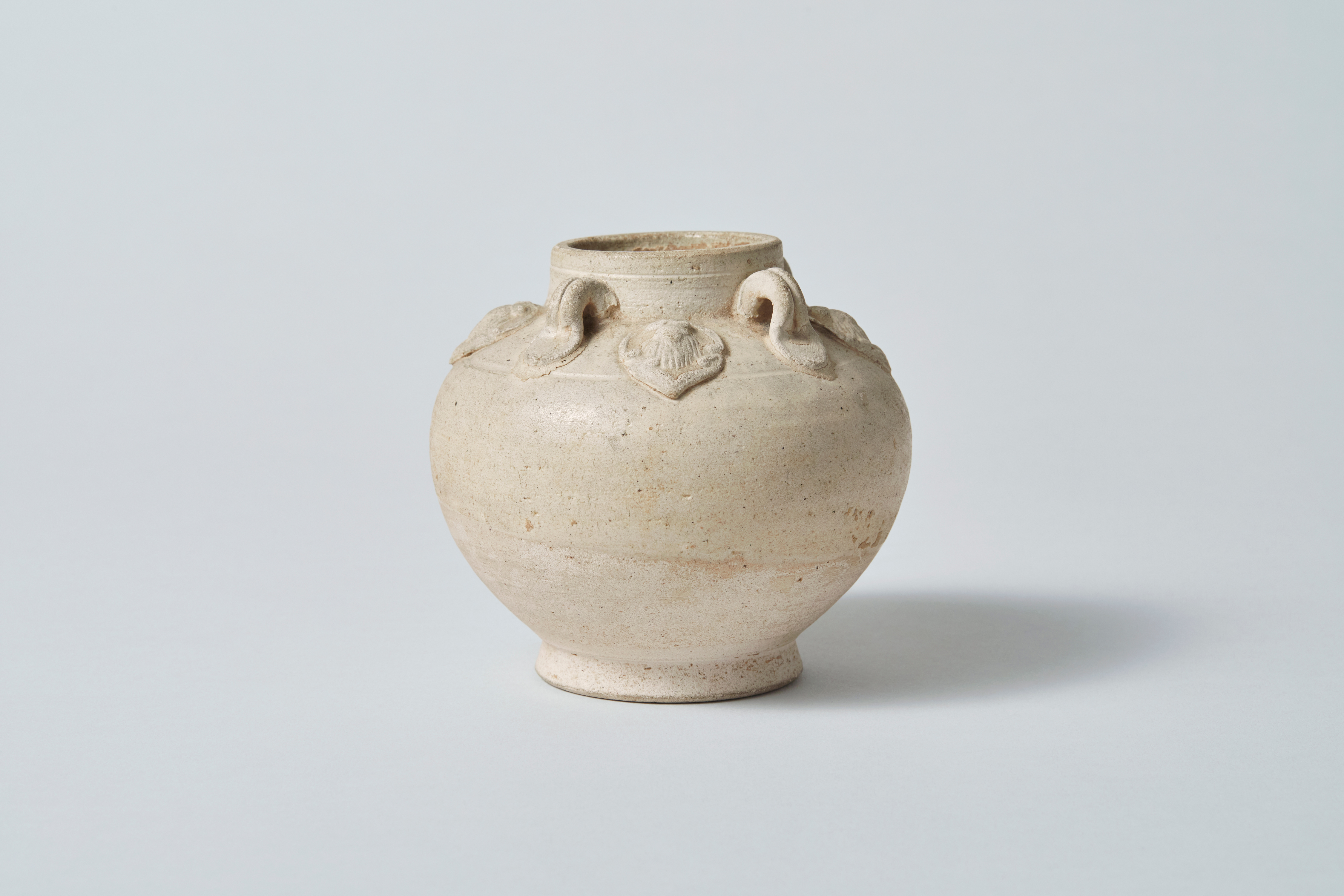 白磁貼花四耳壺