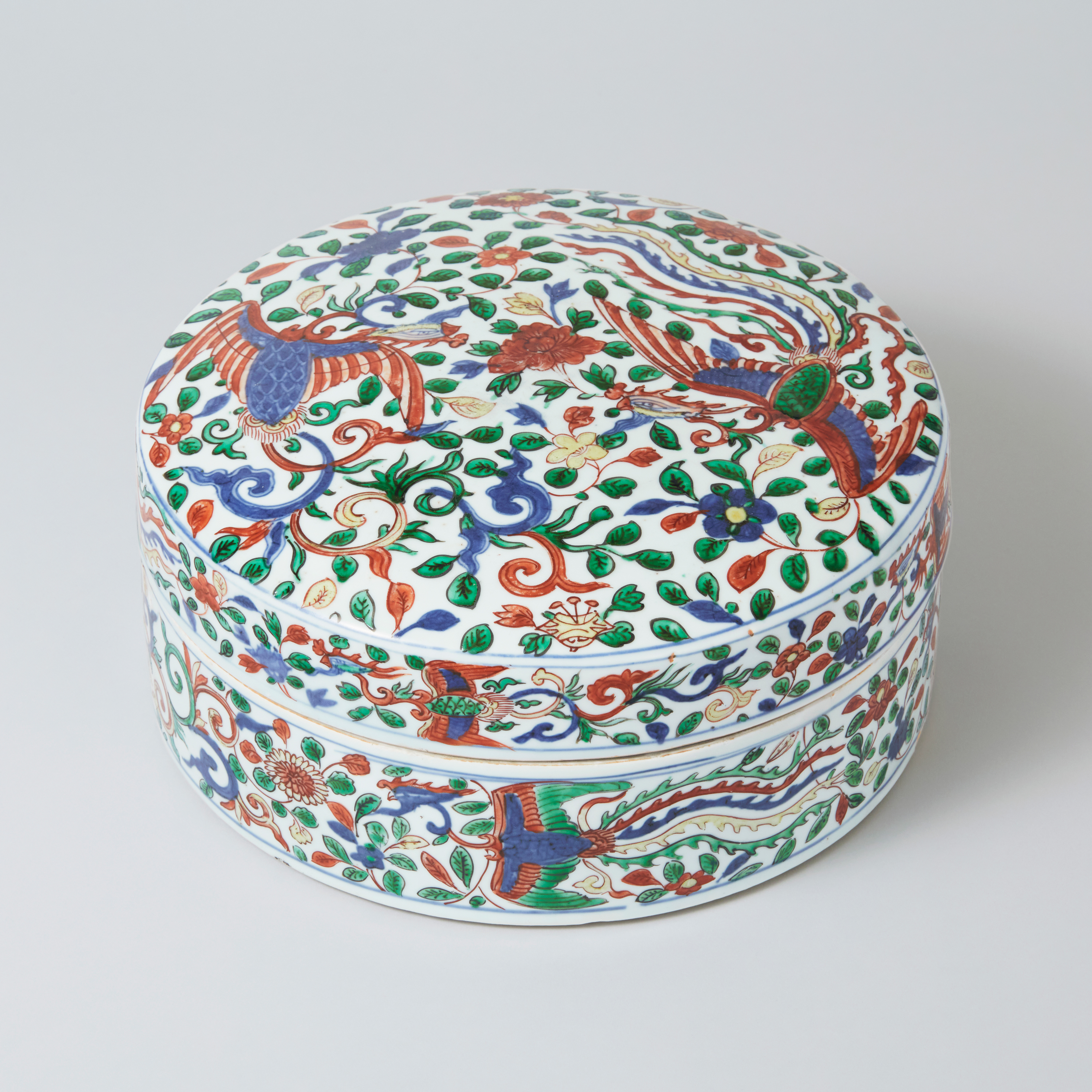 五彩鳳凰文盒子