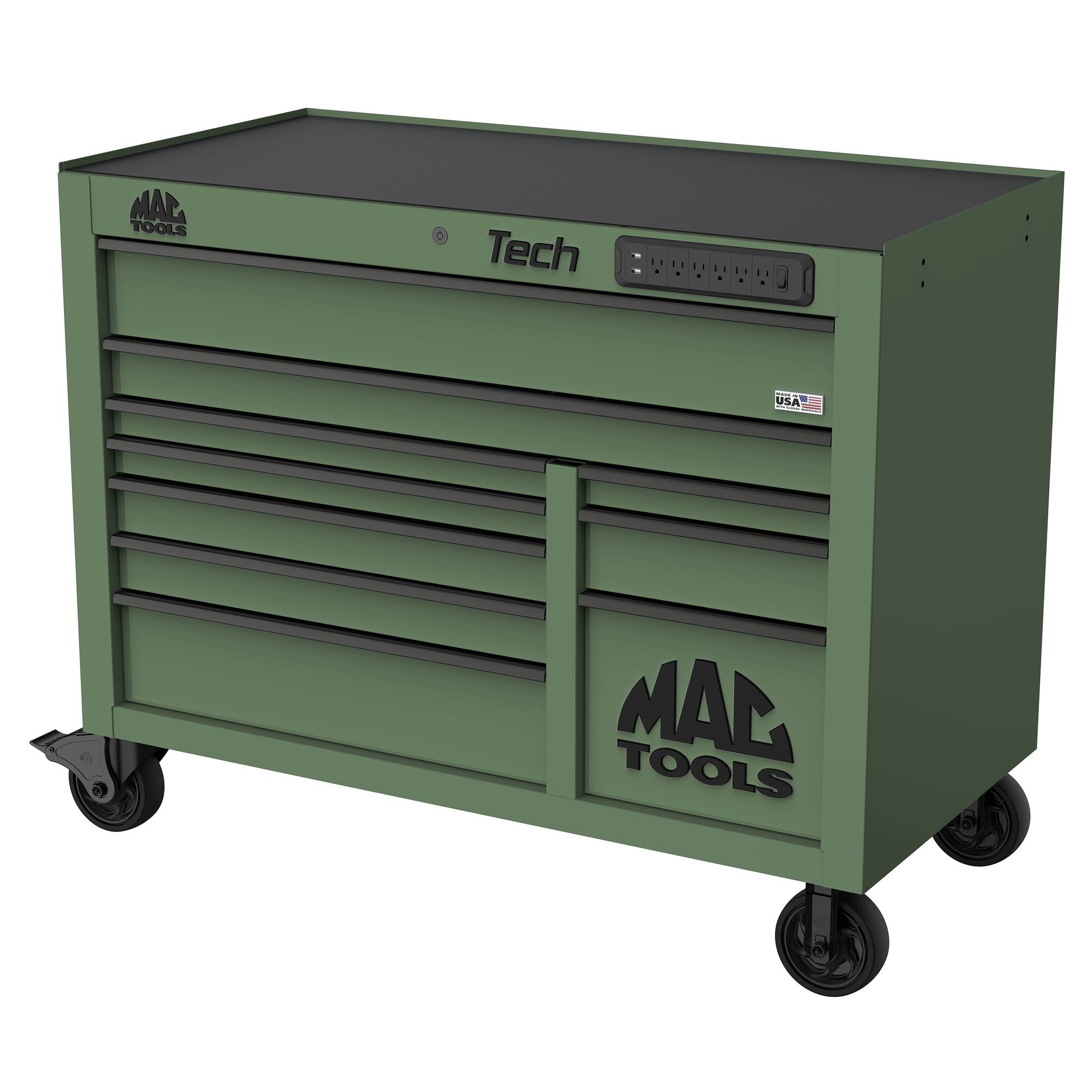 Tech™ Series 10-Drawer Workstation - Olive Green