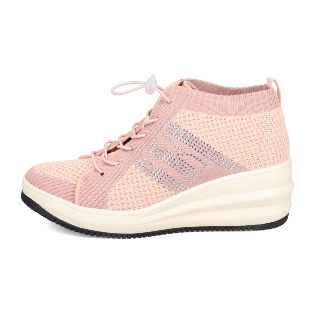 エル スポーツ ELLESPORT 軽量厚底ニットブーツ ESP12713A(23.0 BEIGE