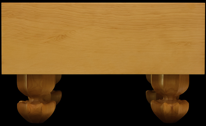 国産本榧足付碁盤 5寸3分（天柾） ga50047 | 前川榧碁盤店