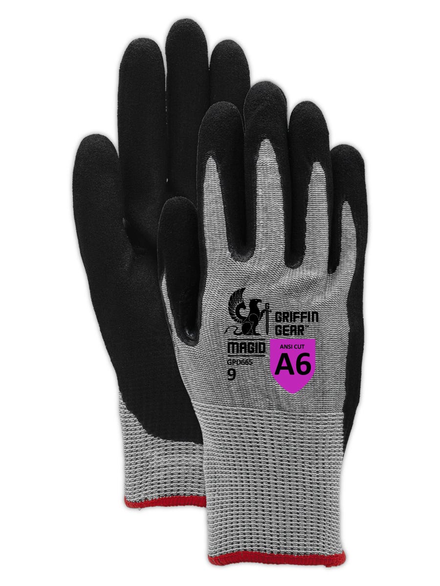 Magid D-ROC® Lightweight NitriX Palm Coated Work Gloves with