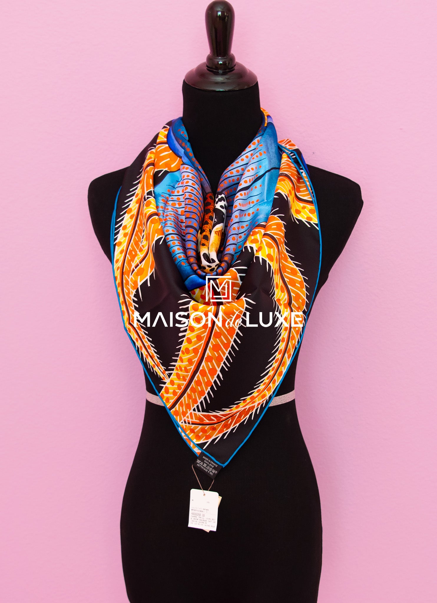 HERMES カレ90 スカーフ BAOBAB CAT シルク100％ Hermes Scarf