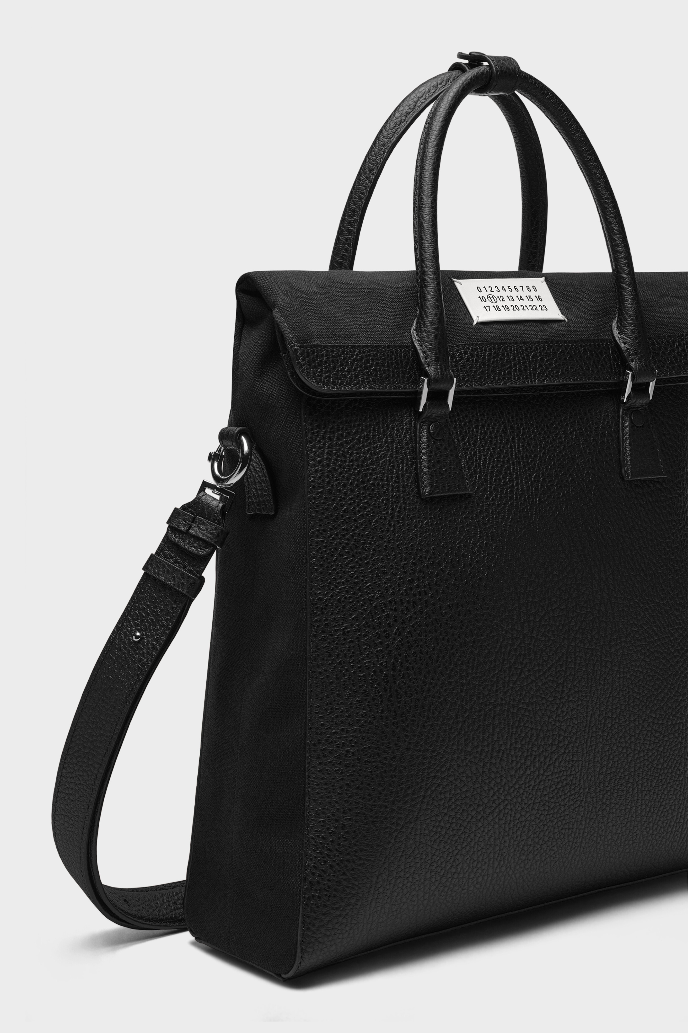 Black Leather 5AC Backpack with Handles | Maison Margiela