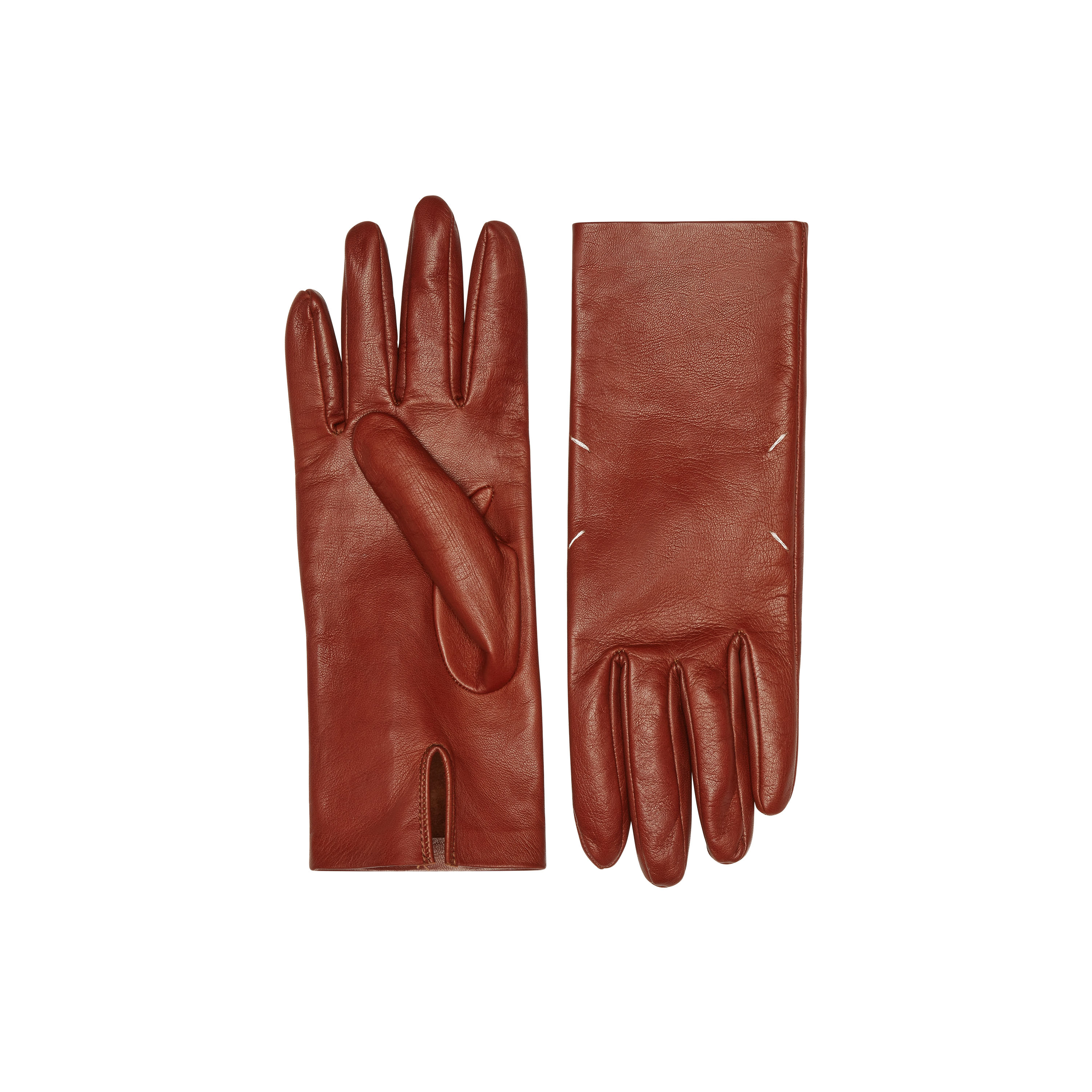 Women's Red Leather Gloves | Maison Margiela