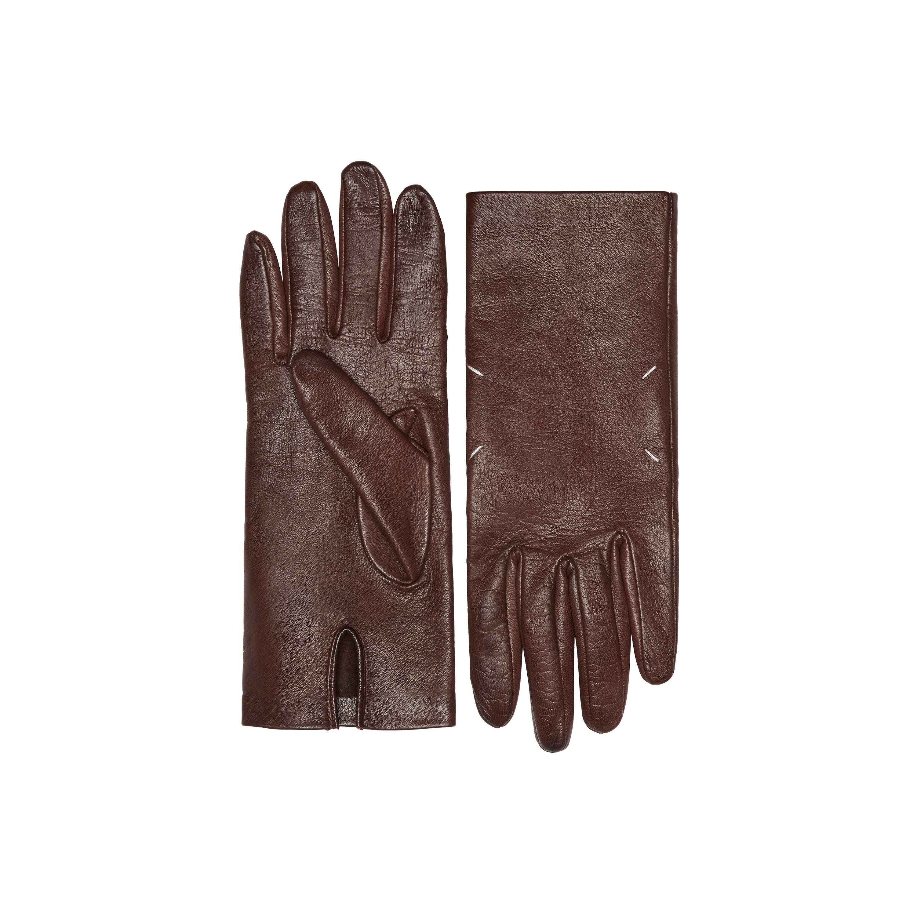 Women's Brown Leather Gloves | Maison Margiela