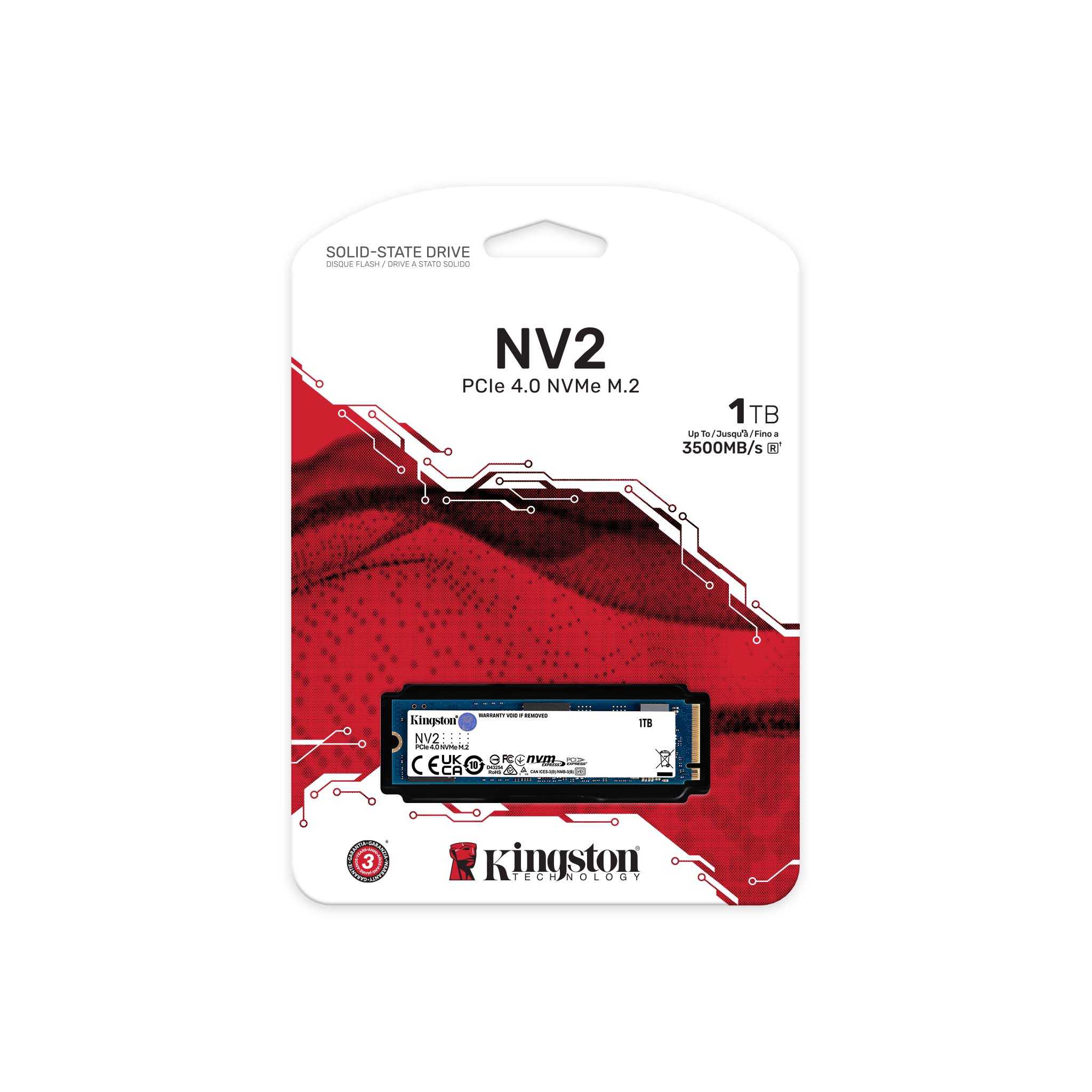 KINGSTON NV2 SNV2S/1000G | 1TB | PCIE 4.0 x4 | NVME | M.2 2280 12
