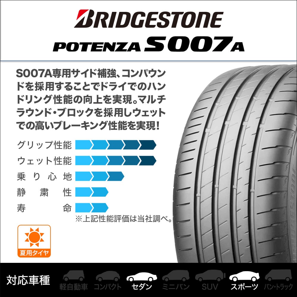 ブリヂストン POTENZA (ポテンザ) S007A 205/45R17 (タイヤ単品
