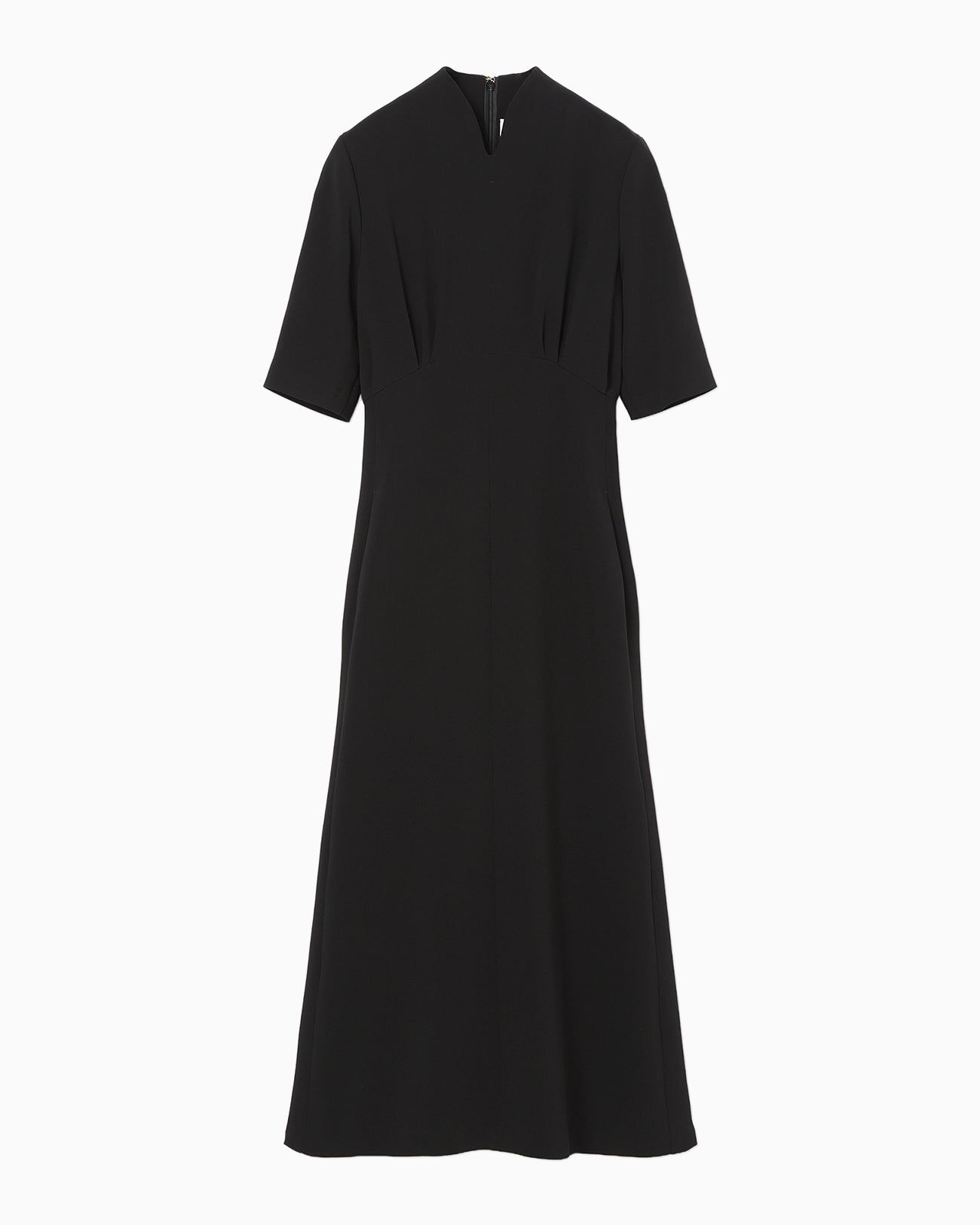 Triacetate Georgette Short Sleeve Dress - black - Mame Kurogouchi