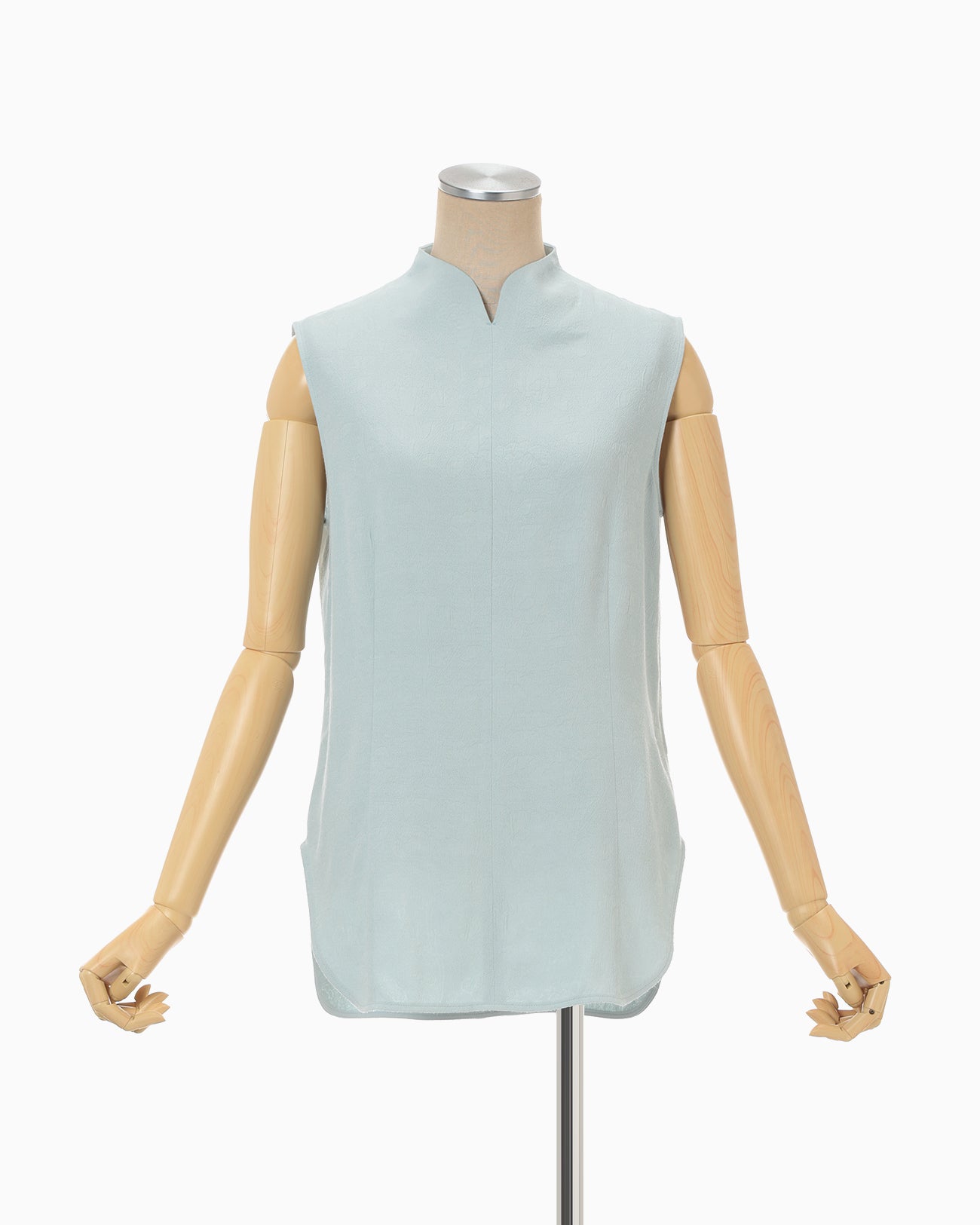 Puffed Floral Jacquard Sleeveless Top - blue - Mame Kurogouchi