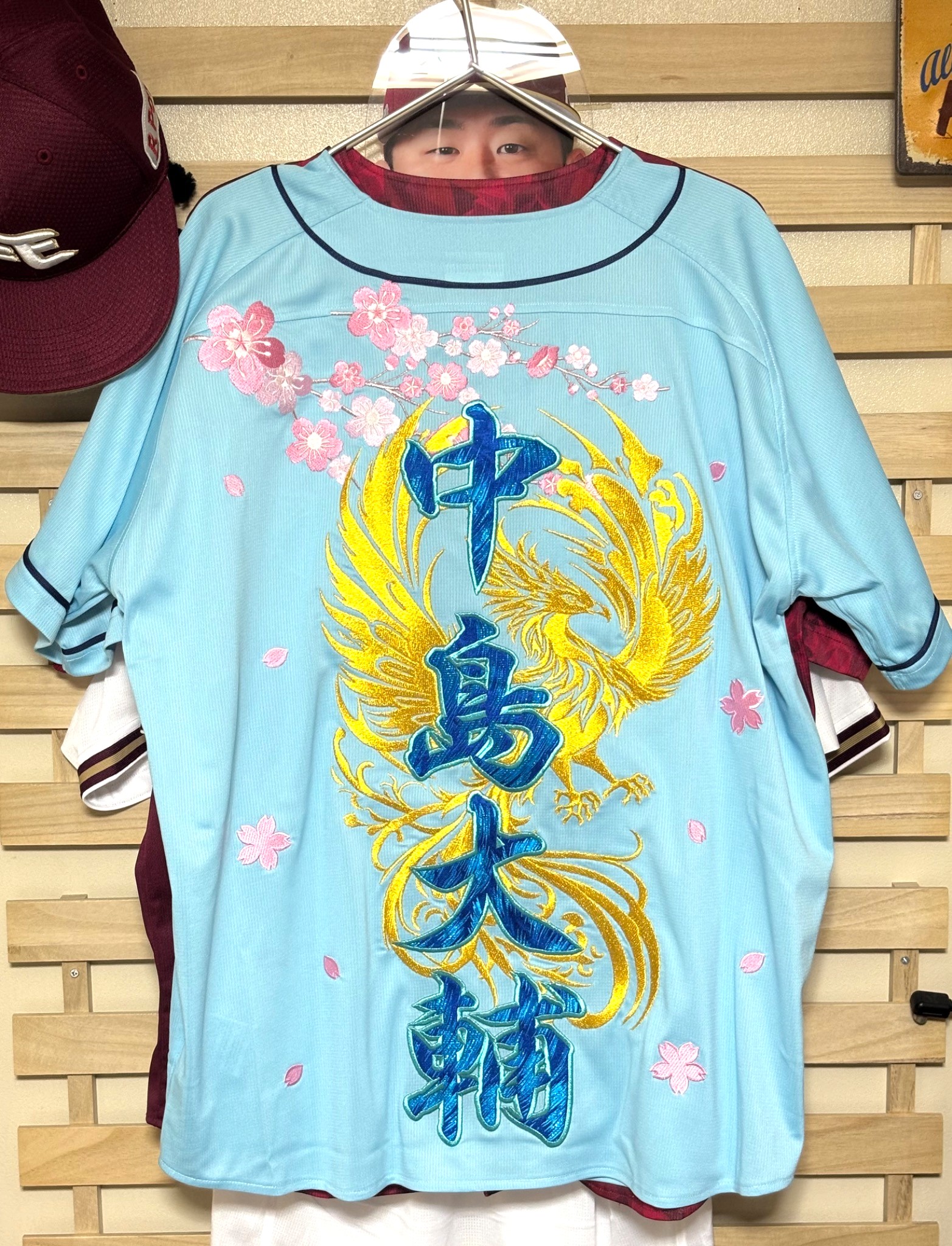 東北楽天ゴールデンイーグルス、サマーユニフォームへの加工刺繍【中島