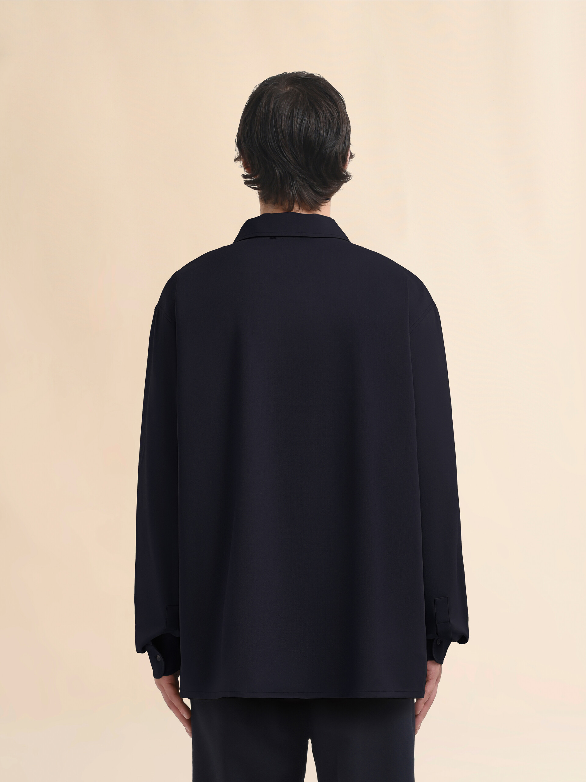 ディープブルー トロピカルウール製 シャツ、マルニメンディング | Marni